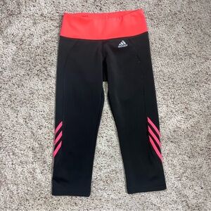 Adidas | Women's CLIMALITE Capri Leggings | Size Small | Color Hot Pink